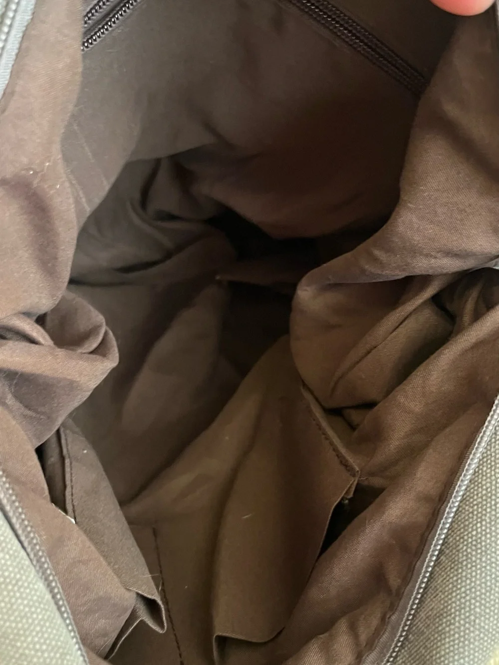 Gray Canvas Messenger Bag with Adjustable Strap